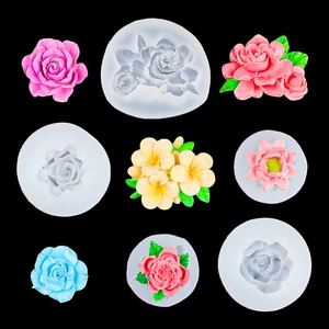 DIY rose and lotus silicone molds for fondant cakes and aromatherapy flower candles