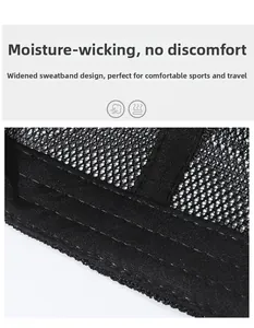Vue détaillée du bandeau anti-transpiration large et du matériau en maille respirante