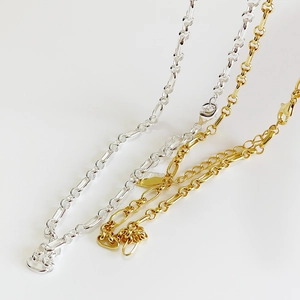 925 sterling silver bold paperclip chain necklace in 18K gold and silver finishes