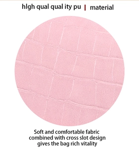Detailed macro view of soft pink PU leather with realistic crocodile pattern embossing