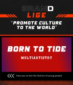 LIGE Poster mit mutigen orangen Elementen und modernen Mode-Slogans für Herrenuhren