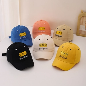Kinder Baseballkappe Aus Baumwolle Mit Triple Smile Stickerei Verstellbarer Atmungsaktiver Sonnenschutzhut