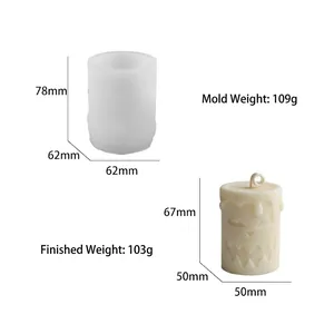 Detailed dimensions of Halloween pumpkin ghost face candle silicone mold and wax result