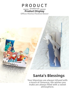 Detailed 3D pop-up Christmas card featuring Santa, reindeer, and snowman paper-cut layers