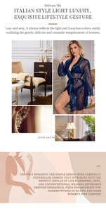 Détails du peignoir en dentelle bleu marine avec bordure cil et texture en mesh floral