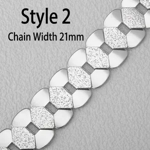 Handmade stainless steel curb chain links for jewelry making with 21mm width and matte finish