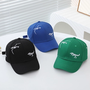 Kids Baseball Cap Cotton Dinosaur Skeleton Embroidery Adjustable Sun Hat Outdoor Casual Headwear For Boys Girls