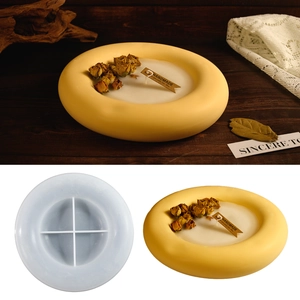 DIY Silicone Mold Round Ring Tray For Scented Candle Plaster Aromatherapy Platter Handmade Home Decor Craft Casting Tool