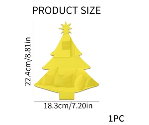 Detail showing dimensions of the Christmas tree 3D acrylic mirror wall sticker