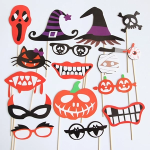 Photo Booth Props Cardstock Handheld Decorative Masks For Halloween Birthday Bachelorette Party Graduation Celebration