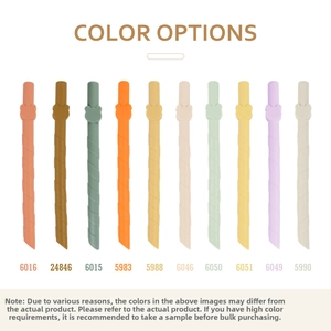 Colorful silicone straw sets with cute bear ears in ten diverse vibrant color options