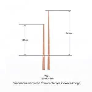 Minimalist rose gold metal clock hands set 165mm 243mm for quartz clock movement repair