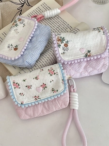 Floral CCD camera pouches and quilted fabric organizer bags in various fresh patterns