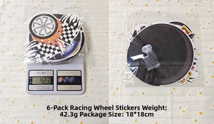 Détails des spirales de fête F1 avec motifs de pneus et drapeau à damier