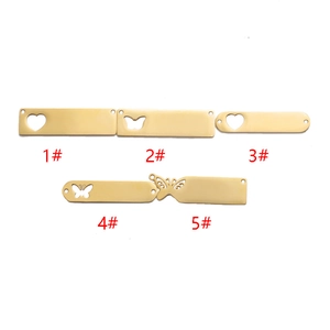 Golden stainless steel heart and butterfly cut-out pendants for DIY jewelry making