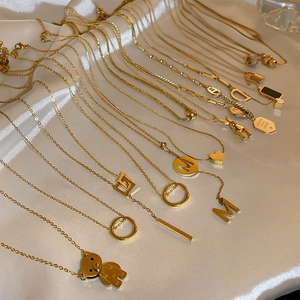 Collana Con Ciondolo In Acciaio Al Titanio Da Donna Gioielli Minimalisti Eleganti Con Ciondolo A Forma Di Orso Cuore Geometrico