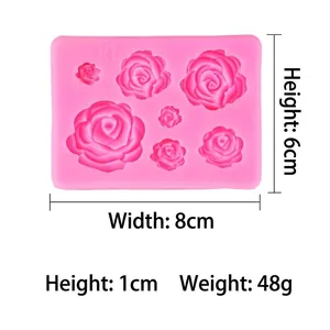 3D rose flower silicone mold for DIY handmade soap chocolate and cake decoration