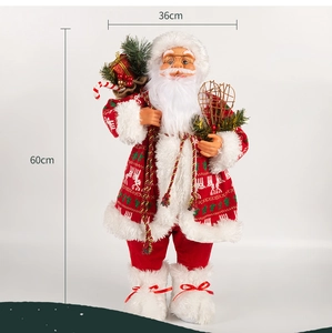 Detail showing 60cm height and 36cm width dimensions for the Santa Claus festive doll