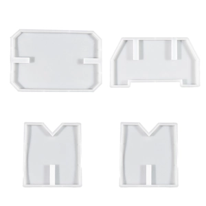 Dettaglio del set di 4 stampi in silicone bianco per componenti di sgabelli in resina DIY