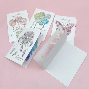 3D pop-up greeting cards set with paper carving butterfly and hot air balloon designs