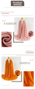 Detailed texture of pink and orange pearl chiffon scarf with soft breathable fabric