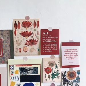 Artistic wall poster set featuring vintage botanical sketches and motivational quotes