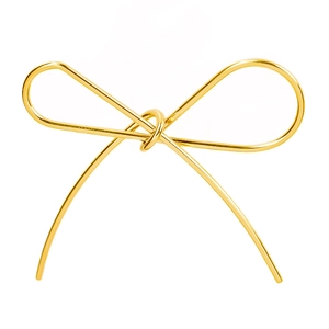 Detailed view of a golden 304 stainless steel bow pendant for DIY jewelry design