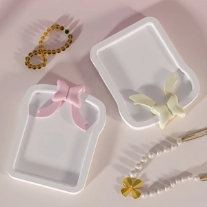 Creative toast shaped silicone mold tray for DIY resin jewelry storage and home decor