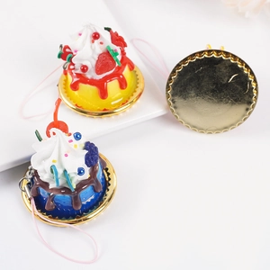 Artificial cake dessert model with colorful cream and fruit for display decoration
