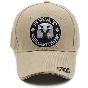 Casquette de baseball tactique kaki avec broderie SWAT et tissu en sergé de coton robuste