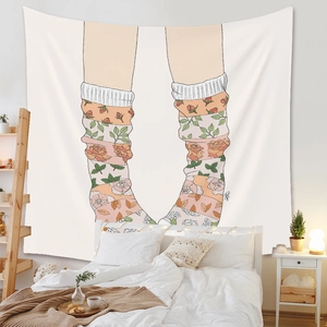 Détail de tapisserie esthétique avec motif floral pour décoration murale de chambre