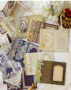 Lace Museum Series decorative vellum paper with vintage motifs and pearl accents for scrapbooking