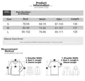 Detailed size chart for the leopard print bodycon dress including S, M, and L measurements