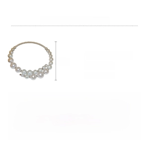 Detailed size and material specifications for large imitation pearl choker with alloy details