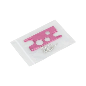 Pink aluminum essential oil bottle opener keychain tool with metal bead chain