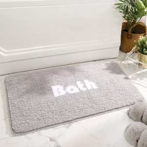 Non-slip Bathroom Mat Water Absorbent Microfiber Soft Flocking Bath Rug Rectangular Machine Washable For Shower Room