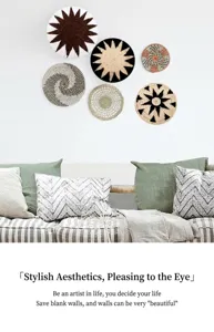 Set van 6 handgeweven boho wandmanden met diverse geometrische patronen voor wanddecor