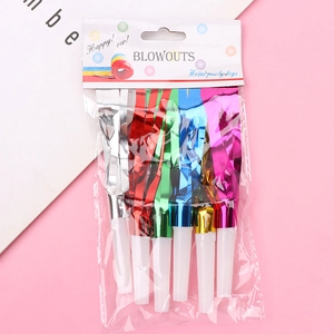 Party Blowouts Noise Makers Plastic Aluminum Foil Tassels Colorful Cheer Props Kids Birthday Holiday Celebration