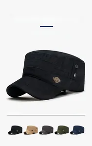 Detail of cotton cadet cap featuring five available colors and side metal classic emblem