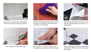 Step-by-step installation guide for self-adhesive mosaic marble vinyl floor stickers