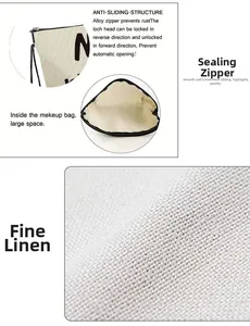 Vue détaillée du tissu en lin durable et de la fermeture éclair antidérapante du sac