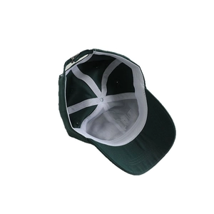 Deep green cotton baseball cap with CHARM embroidery and adjustable metal buckle