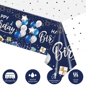 Disposable Plastic Tablecloth Waterproof Oilproof Birthday Party Decoration Rectangular Themed Celebration Table Covers