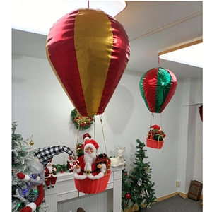 Hot air balloon Santa Claus hanging ornaments for festive Christmas indoor scene decoration