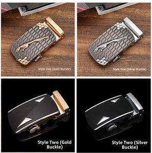 Detailed comparison of alloy automatic belt buckles in gold and silver embossed finishes