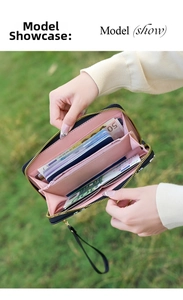 Detail view of large capacity butterfly floral wallet with multiple card slots and cash pocket
