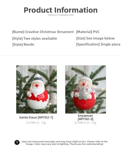 Détails du produit pour décorations de Noël en PVC avec Père Noël et bonhomme de neige