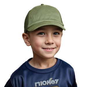 Atmungsaktive grüne Netz-Baseballkappe für Kinder zum optimalen sommerlichen Sonnenschutz