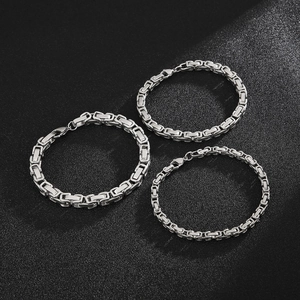 Stainless Steel Byzantine Chain Necklace And Bracelet Jewelry Set For Men Women Hip Hop Silver Color Fashion Jewelry