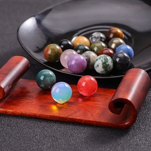 Natural 16mm crystal sphere ornaments and assorted gemstone ball pendants set